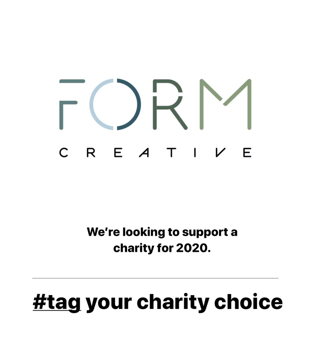FormCreativeUK's tweet photo. To kick off 2020 Form Creative would like your help to choose our charity of the year! 

Lindsey will be walking 1000 miles during 2020 to help raise money for an amazing charity. 

Help us choose by #tagging your charity choice below. 
.
.
#helpingothers https://t.co/dyuwJFbSEL