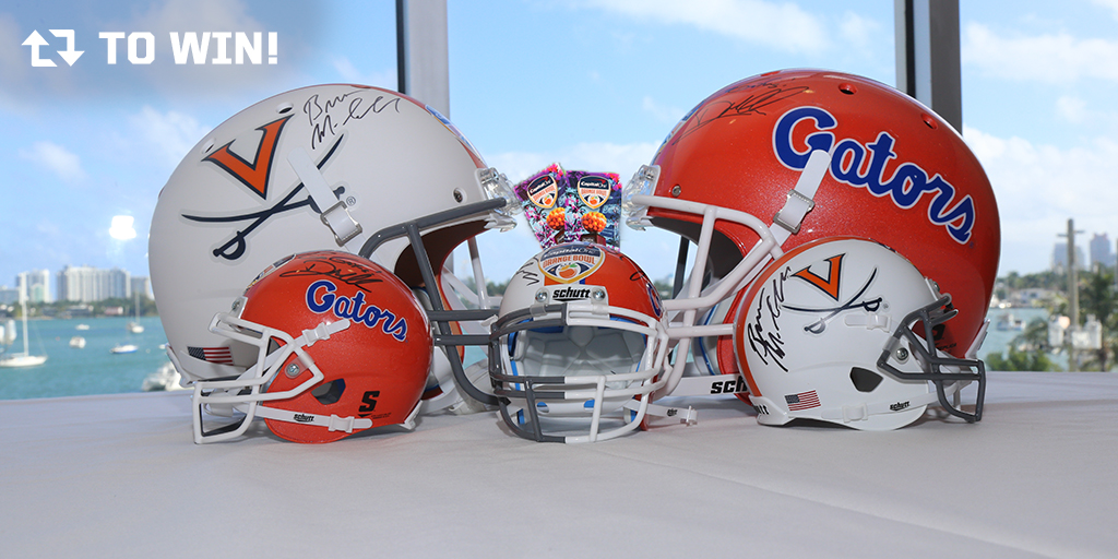 🚨 GIVEAWAY ALERT 🚨

Here's your chance to win two tickets🎟️ to the 2019 #CapitalOneOrangeBowl AND a full-sized split helmet featuring signatures from both Head Coaches!

RT this to enter for a chance to win. Must be following us.

We'll announce our winner tonight at 8 p.m. ET.