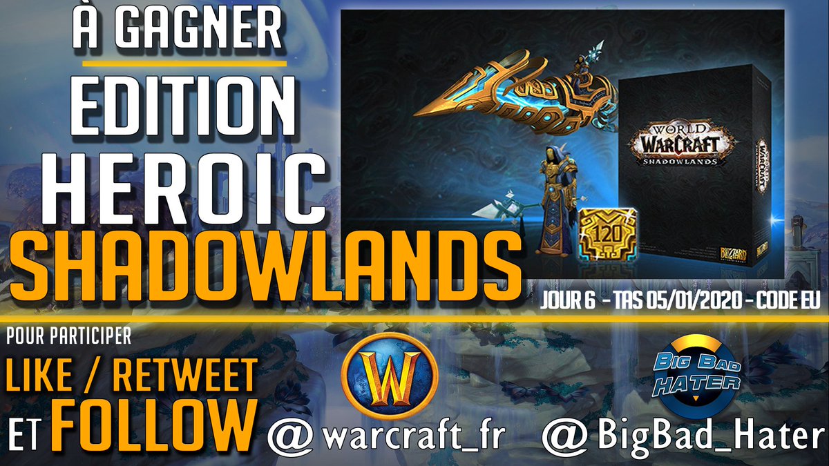 BigBad_Hater's tweet photo. 🎁🎁 Jour 7 🎁🎁
C'est le dernier jour !

À gagner : 
Une Edition Heroic de Shadowlands !

🎄 Pour participer 🎄
Follow @Warcraft_FR et @BigBad_Hater

♥️🔁 Like et RT ce tweet ! 

🎁🎁 Merci @Warcraft_FR pour ces cadeaux ! 🎁🎁

!!! BONNE CHANCE !!! https://t.co/WfGK5sBG70