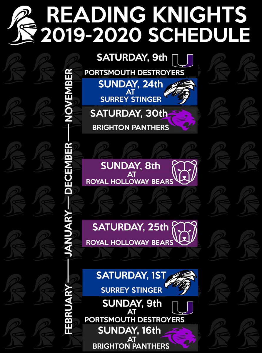 Fixture Update: Brighton Panthers 

15th December —> 16th February 

Apologies for the amount of changes, please contact for any queries

#Bookofwork #youknowwho