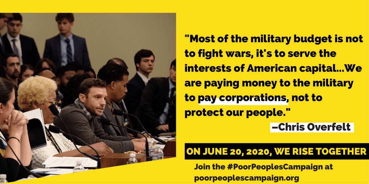 UniteThePoor's tweet image. More than 1 out of every 2 federal discretionary dollars goes to military spending, yet only 15 cents goes to anti-poverty programs. This is why we need the #PoorPeoplesCampaign! Will you join us for the Moral March on Washington June 20, 2020? bit.ly/MoralMarch2020