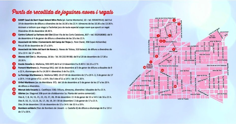 Queda una setmana per a la #nitdeReis Al #ClotCampdelArpa i a la #SagradaFamilia #elPoblet molta gent treballa perquè tothom rebi regals. Nosaltres us diem on en recullen. Porteu-los aquí👇