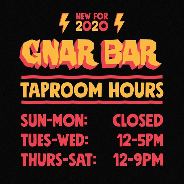GnarlyBarley's tweet photo. Is your New Years resolution to drink more beer?

We've extended our taproom hours! #GnarBar will now be serving Tuesday-Saturday beginning January 2nd. Cheers to more beer🍻

#newyear #supportlocal #drinklocalbeer https://t.co/p2J7XeHC85