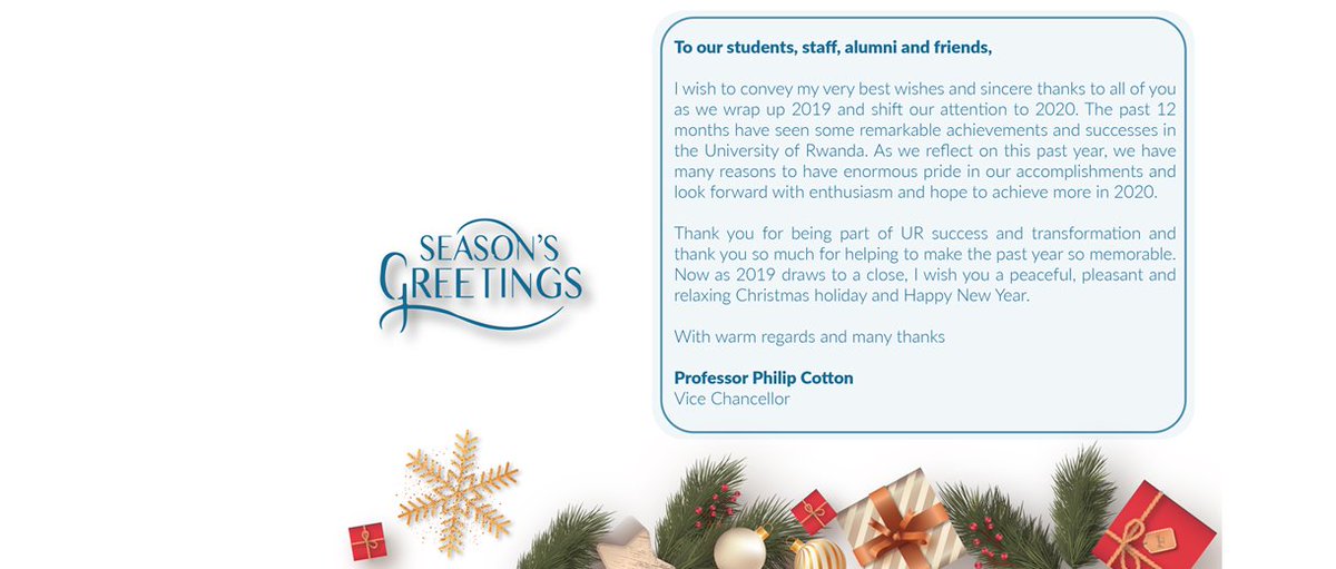Rwanda Anesthesiology Program (@anesthesia_ur) on Twitter photo Thank you very much our vice Chancellor for best wishes.
We wish you and the entire UR staff a happy new year too!
The sky is should be the only limit! <a href="/UR_CMHS/">College of Medicine</a> <a href="/ccpcotton/">Prof. Philip Cotton</a> <a href="/Uni_Rwanda/">University of Rwanda</a> <a href="/Paulin63406818/">Paulin</a> <a href="/byiringirojc/">Jean Claude BYIRINGIRO</a> Thank you very much our vice Chancellor for best wishes.
We wish you and the entire UR staff a happy new year too!
The sky is should be the only limit! <a href="/UR_CMHS/">College of Medicine</a> <a href="/ccpcotton/">Prof. Philip Cotton</a> <a href="/Uni_Rwanda/">University of Rwanda</a> <a href="/Paulin63406818/">Paulin</a> <a href="/byiringirojc/">Jean Claude BYIRINGIRO</a>