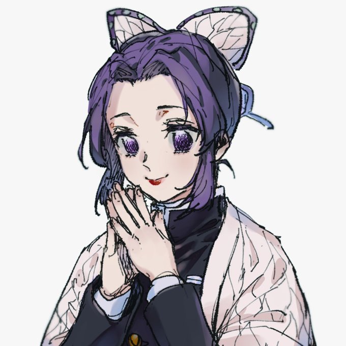 しろのさんがTwitterに投稿した胡蝶しのぶ(鬼滅の刃)のイラスト。