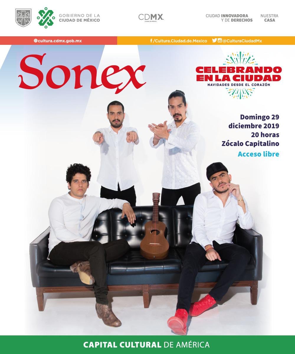 CulturaCiudadMx's tweet image. Hoy no te pierdas a Sonex en la plancha del Zócalo y sigue disfrutando del festival #CelebrandoEnLaCiudad, Navidades desde el Corazón de la #CapitalCultural. Checa la programación de este 29 de diciembre 👉🏼 cultura.cdmx.gob.mx/storage/app/me…