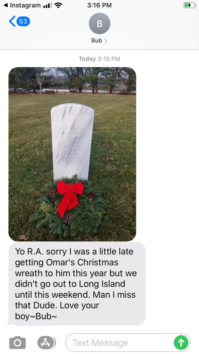 RAtheRuggedMan's tweet photo. My boy Bub who I know since I’m 11 years old goes out of his way to put a ribbon on MY Fathers grave every year..  some of your friends are more family than your own family.. this is love man.  #StaffSgtJohnAThorburn #PrinceOmar https://t.co/6RujvvOFvX