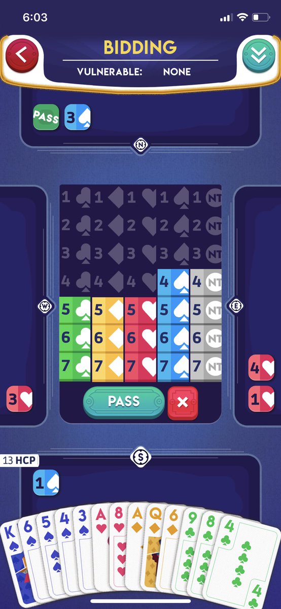 TrickyBridge's tweet image. North dealt. You made a questionable 1S overcall. What to bid now? (SAYC system)