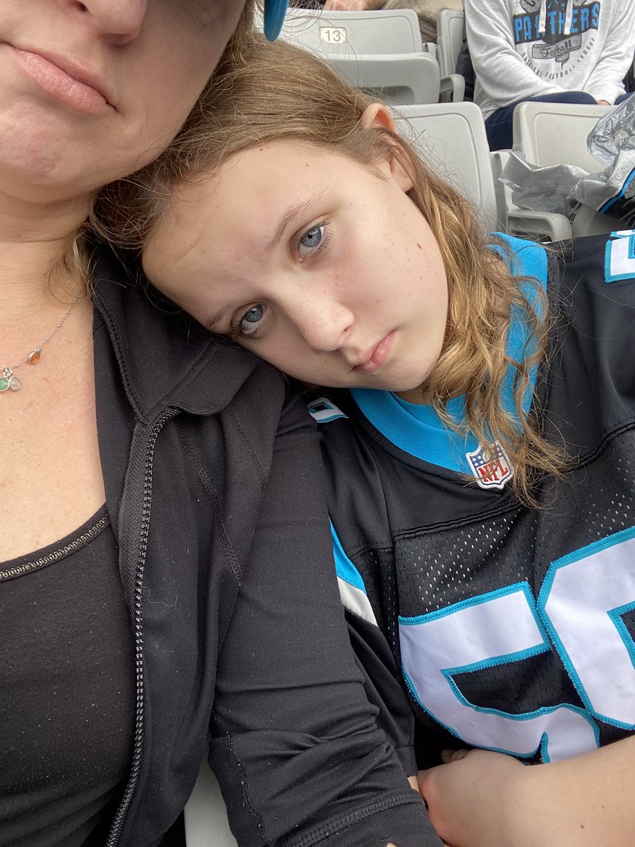 kendraleenc's tweet photo. Christmas present + sick girl. She wasn’t going to miss it. #keeppounding #panthernation 323 r7 11-13 https://t.co/SeQ4gWNKog
