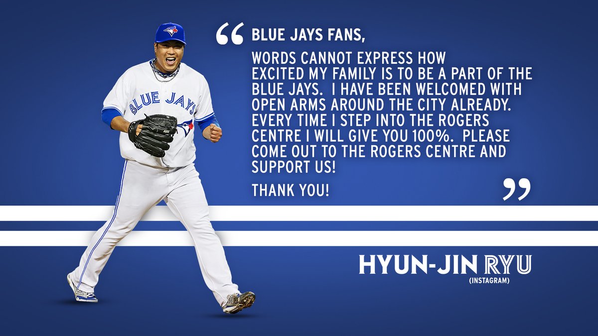 Toronto Blue Jays on X: A special message from Hyun-Jin Ryu