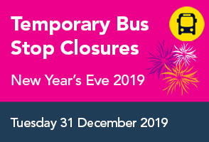 AT has advised that due to potential crowds for NYE in the city centre, there will be bus diversions &amp; stop closures in place on Tuesday 31st December from 8.00pm until the last service. Visit: at.govt.nz/bus-train-ferr…