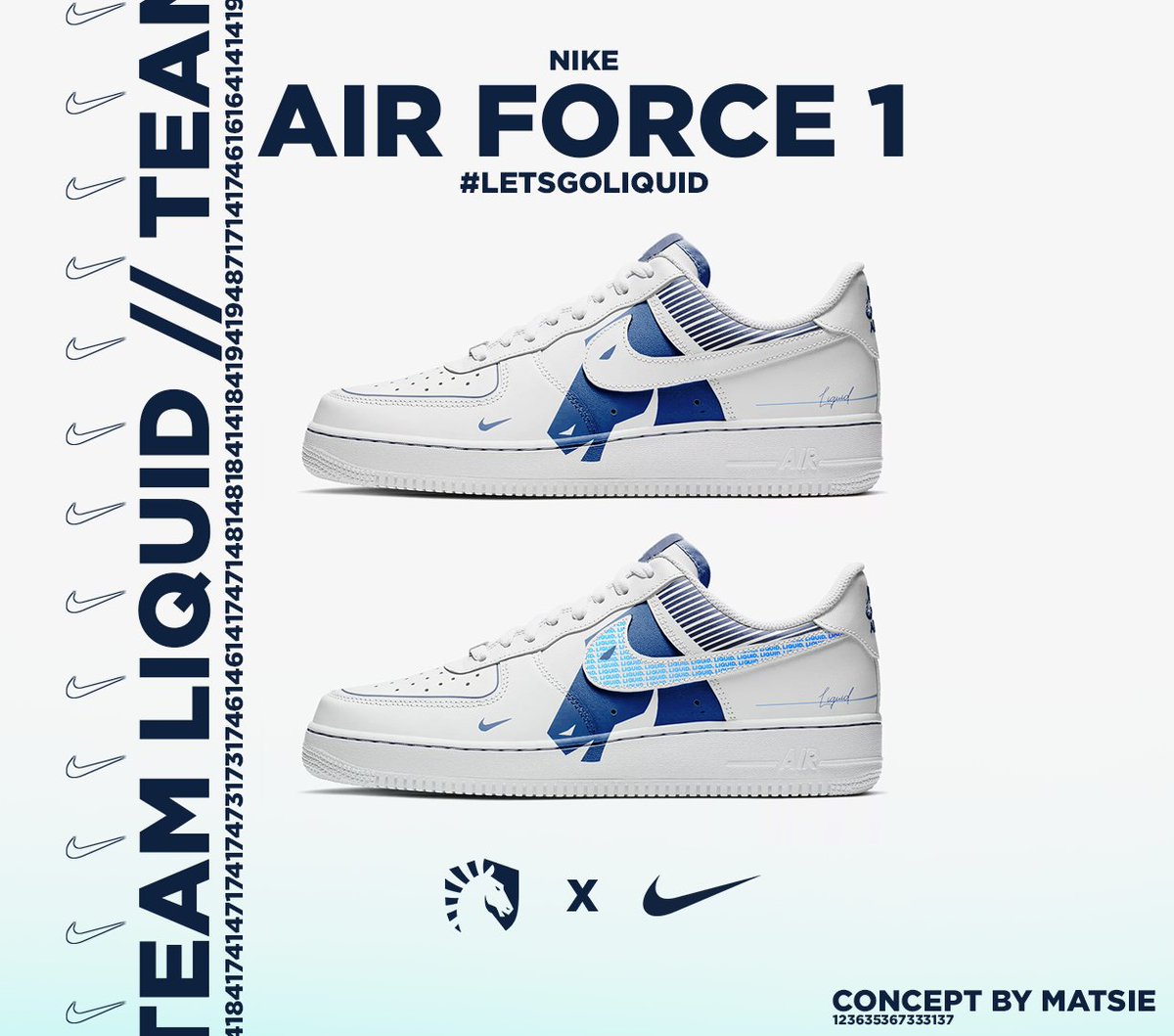 MatsieGFX's tweet photo. TEAM LIQUID X NIKE 
@Nike  @TeamLiquid 

All support is highly appreciated and I want to do this kind of designs more often for sure! https://t.co/9acopSIgq4