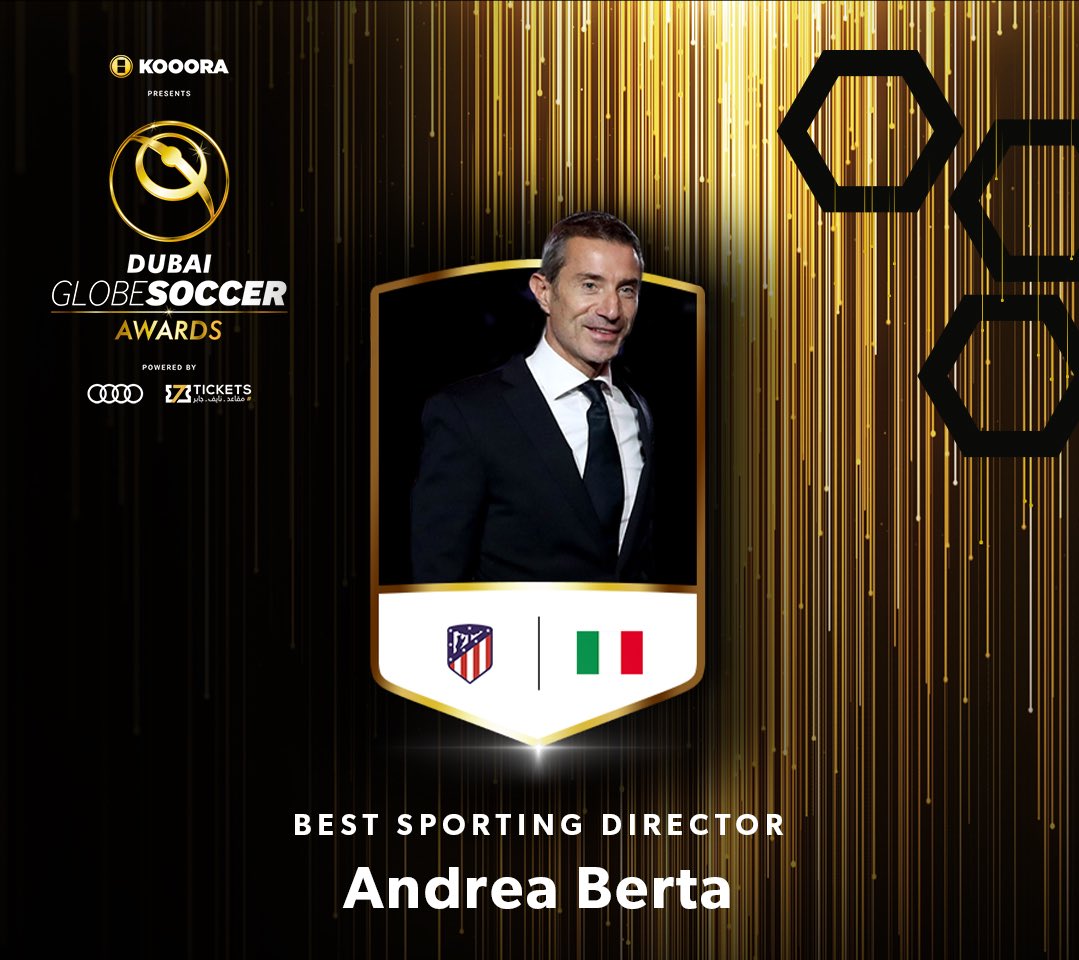 TeleOrzi's tweet photo. L’orceano Andrea Berta vince il premio di “miglior direttore sportivo” del 2019 ai #GlobeSoccerAwards 🏆 https://t.co/v3BoL9bMVt
