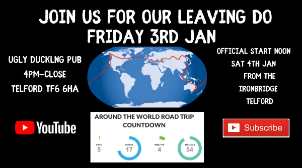 TREADtheglobe's tweet photo. Less than 6 days ago until our drive around the world starts. Why not come join us for a drink or wave us off on the official start. Pubs letting vans sleep over - message if you need a spot. Hope to see you there
#vanife #roadtrip #adventuretravel https://t.co/wYhn5W2GJ5