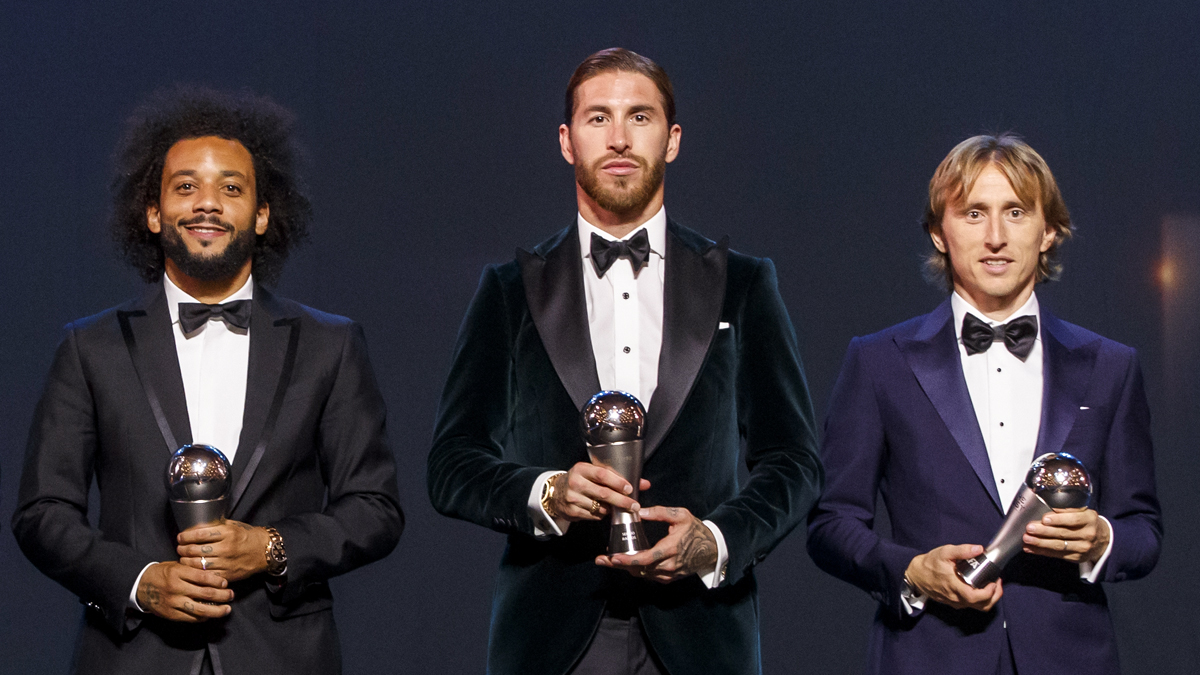 realmadrid's tweet photo. 🏅🔝 ¡@SergioRamos, @MarceloM12 y @lukamodric10, en el XI ideal de la década de ‘France Football’!
#RealMadrid | #HalaMadrid https://t.co/XChs0SJOHz
