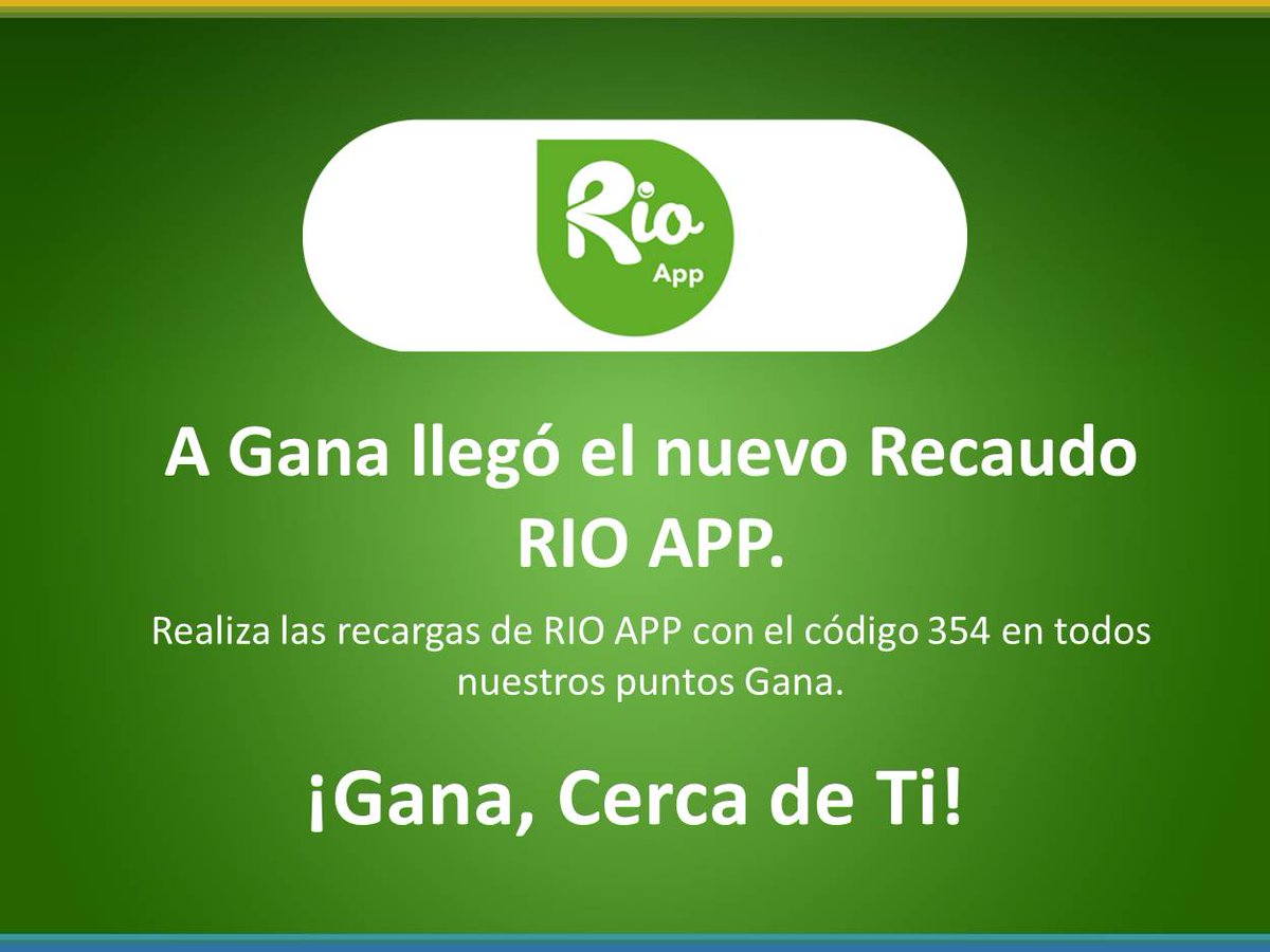 LaRedGana's tweet photo. 🚕 Ahora trabajar con Rioapp es mucho más fácil. 💚 Realiza tus recargas en nuestros puntos de venta Gana. #Gana #Recarga #GanaCercaDeTi #Rioapp https://t.co/lGtlugjiMQ