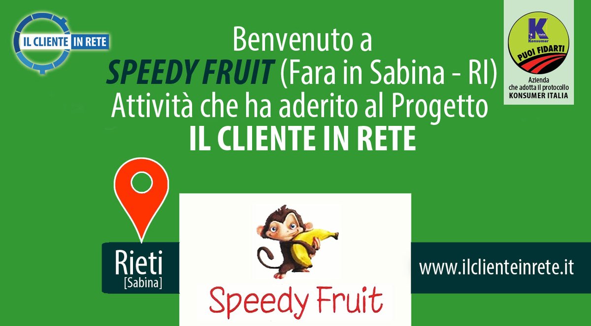 ilClienteinRete's tweet image. SPEEDY FRUIT di #coltodino entra a far parte de @ilClienteinRete, con @KonsumerItalia e @reteditalia