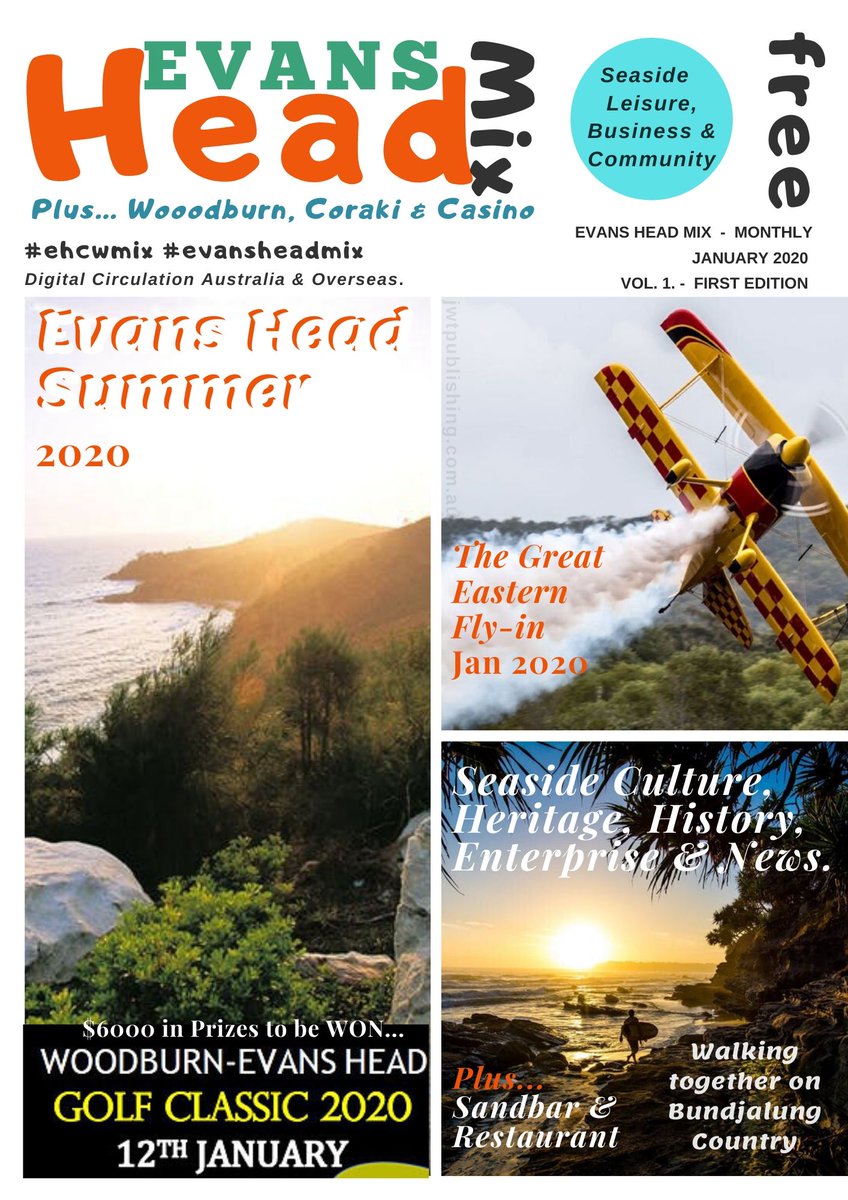 NthCoastMedia's tweet image. #Flying, #Fishing and a #FeastofFlavours this month in #EvansHeadMix. Our January Summer release has all the action.... Now covering #EvansHead and the #RichmondValley region. With #NimbinMix in circulation we now cover two top towns of NSW. #monthlyMagazine via @JWTPublishing