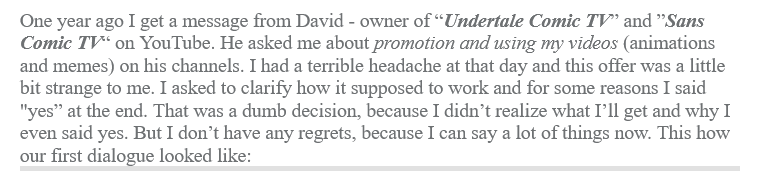 I just have to do that, because I don't want people get in the same situation.I will talk about you  @UndertaleCTV . No offence.