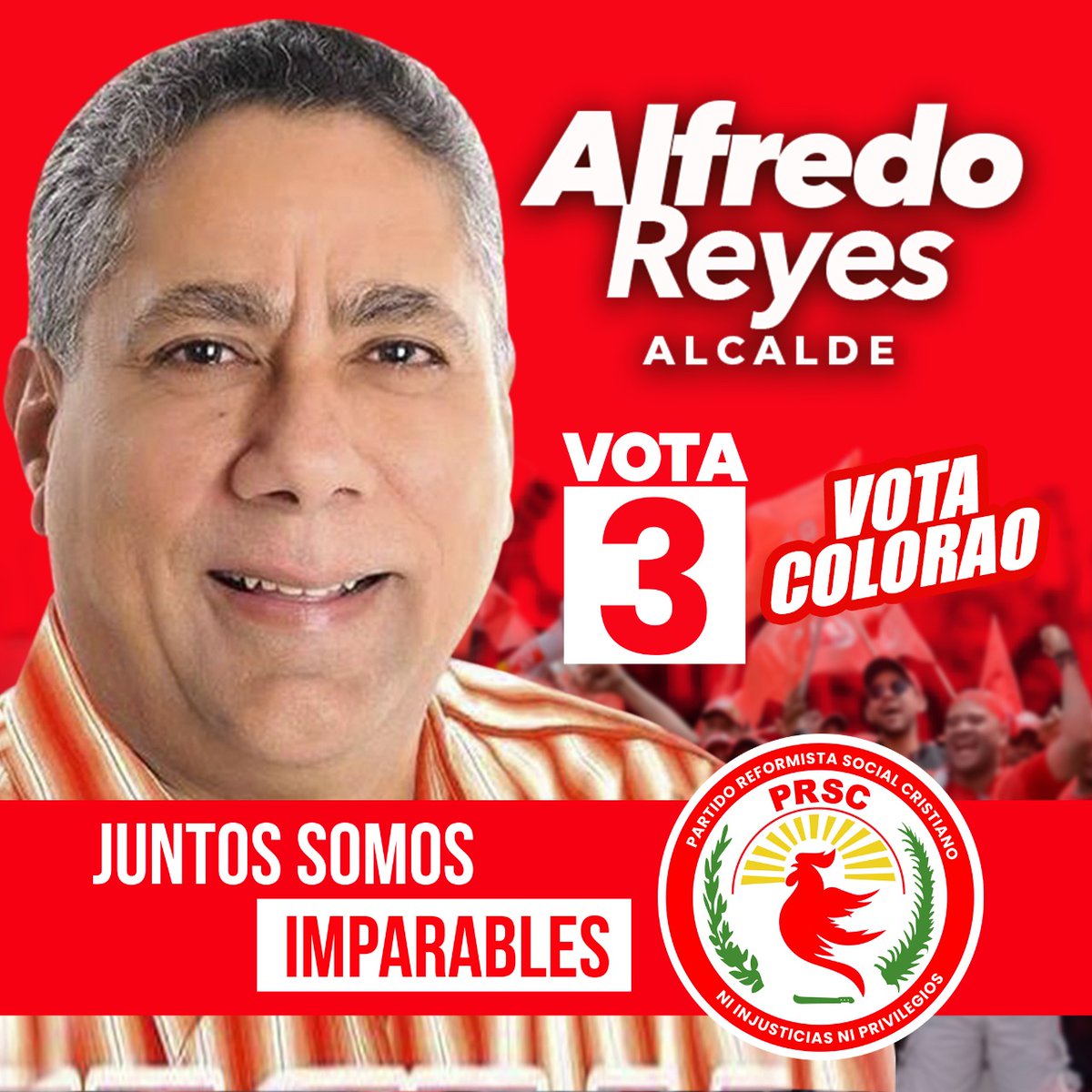 PartidoPRSC's tweet photo. El renovado @partidoprsc y su presidente @quiqueantun junto al candidato presidencial @leonelfernandez y todos los aliados presentan al candidato a la alcaldía de Sajoma @alfredo_reyesd ¡VOTA COLORAO! ¡A paso de vencedores! 🚩 #UNO 🇩🇴 #JuntosSomosImparables ✊ #BastaYa #Vota3 https://t.co/Pc3D1hMNkw