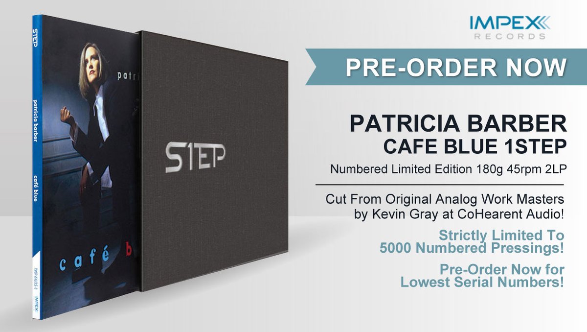 ElusiveDiscInc's tweet image. PRE-ORDER The Definitive Version of
Patricia Barber Cafe Blue 1STEP 180g 45rpm 2LP