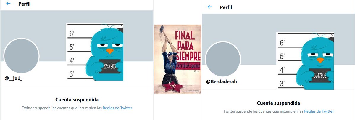 LaReportadora's tweet photo. _ju1_ , hoy BerdaderaH o su cuenta terciaria __ju1_ FULMINADO por incumplir las normas de Twitter.
HAsta la vista antifascista!!
RE-PASAREMOS
#LaReportadora #TodosSomosProfeRojo https://t.co/0YWAQzMXiu