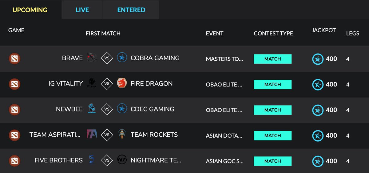 The playoffs of Asian Dota 2 GOC, Masters tournament and Obao Elite Challenge are only a few hours away. Pick your winners and win stars with Estars! bit.ly/39m3pCm