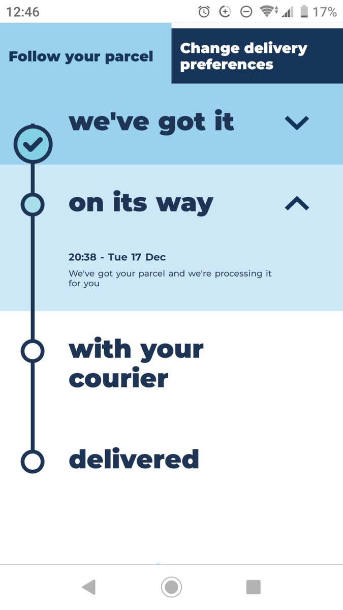 Nick_Limb's tweet photo. @Hermesparcels yet another tweet to get your attention re a parcel I sent on 17th Dec and its still at the "We've got it" stage. Sort it out please. #shitcompany https://t.co/KIiRFxsVZg