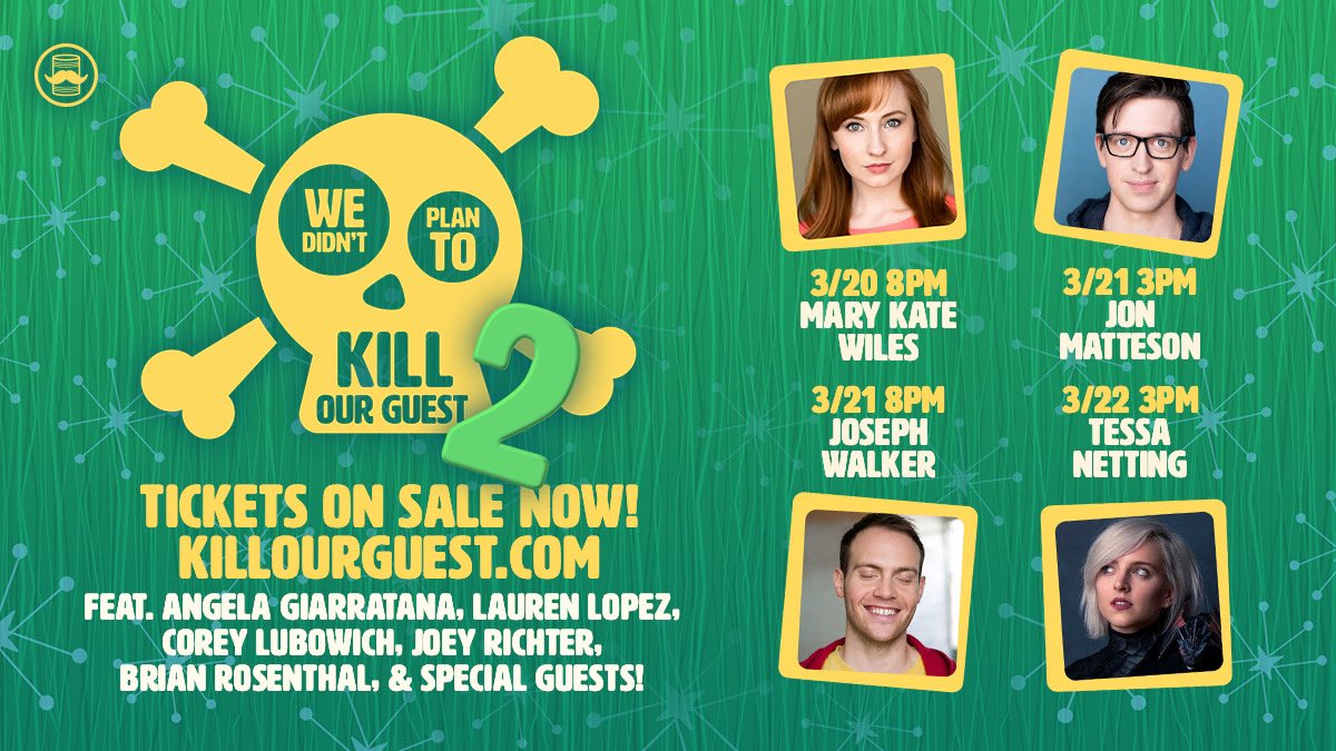 TinCanBros's tweet photo. Tickets are on sale now for #KillOurGuest 2. That’s right! More planning!! More killing (jk lol)!!! More guests!!!! Anything could happen!!!!! https://t.co/kFyOllOV14 https://t.co/SPSSHhCNv6