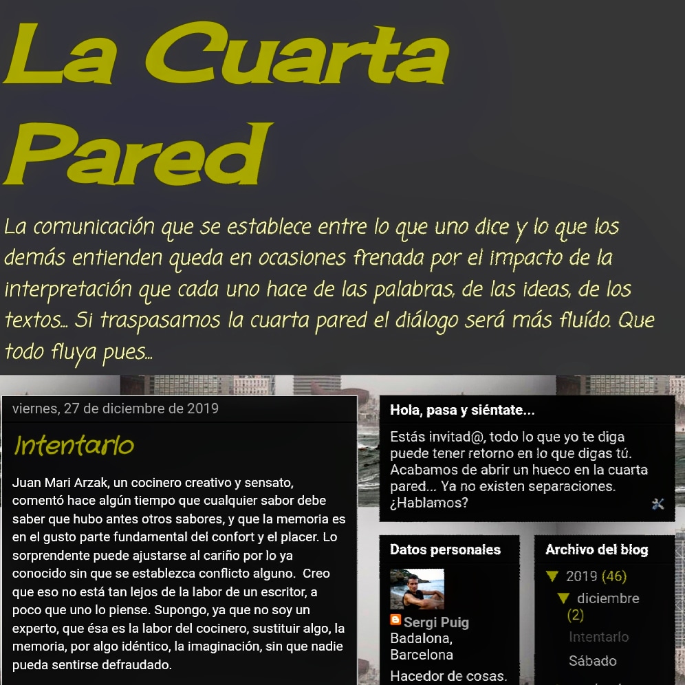 SergiPuigC's tweet photo. Último post del año. Te esperamos en La Cuarta Pared... @Miss_Cuby_ https://t.co/XJcoKN53mO #blogger #life #puravida #freesoul https://t.co/Ow9FULXU3z