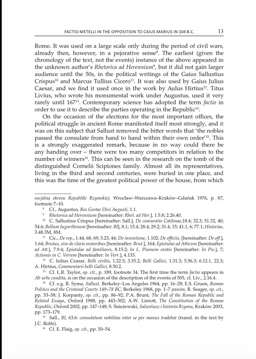 Starożytna Republika Rzymska to jedna z moich największych pasji. Tym większa dla mnie radość, że oprócz tego udaje mi się czasem publikować. W najnowszym numerze renomowanego „Res Historica” ukazał się mój artykuł „Factio Metelli in the Opposition to Caius Marius in 104 B.C.” 😊