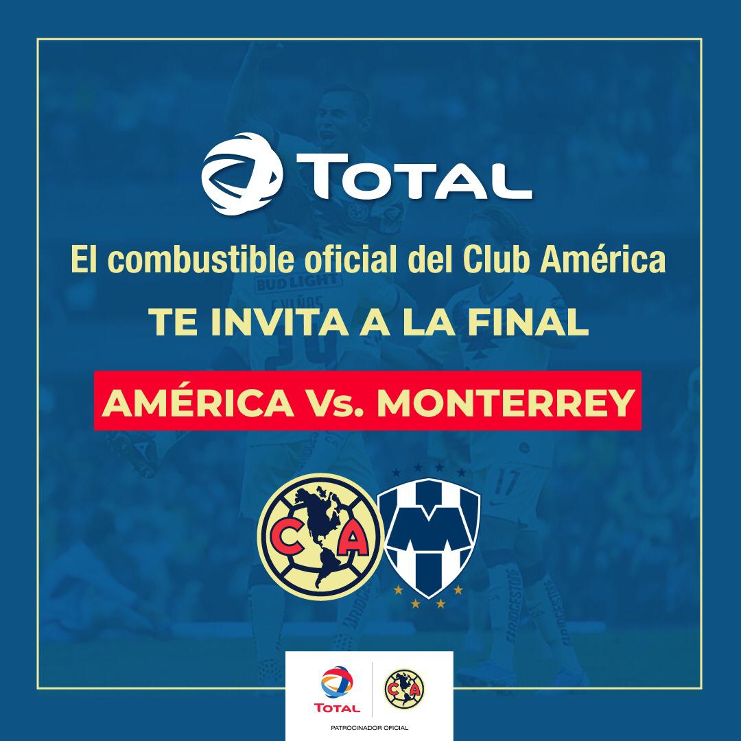 TOTAL, nuestro patrocinador oficial, te regala 4 pases dobles para el América vs Monterrey‼

✅ Sigue a @Total_Mex y a <a href="/ClubAmerica/">Club América</a>
🔁 RT a este tweet
↪ Reply con #YoVoyConTOTAL

TOTAL contactará a 4 usuarios el sábado 28 de Diciembre a las 6PM
