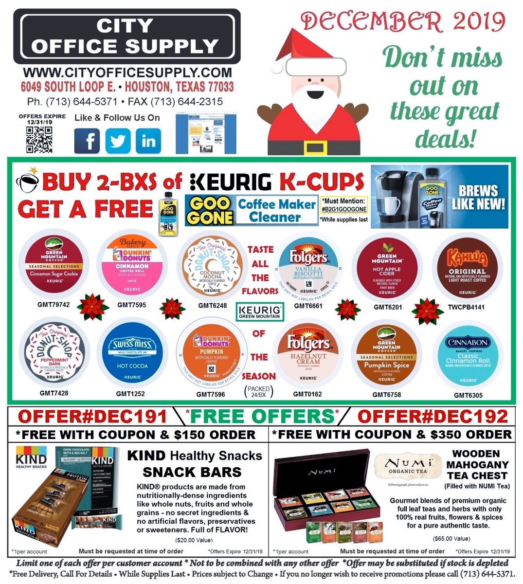 cityos's tweet photo. #FreeOfferFriday has #Free* @KINDSnacks Offer#DEC191 + #Free* @NumiTea #TeaChest Offer#DEC192 &amp; #Free* @GooGoneBrand #CoffeeMachineCleaner *w/min.purch.@ https://t.co/zb4z5RaOwd https://t.co/MYL3tJdJSE https://t.co/3Vd6yfYoAu