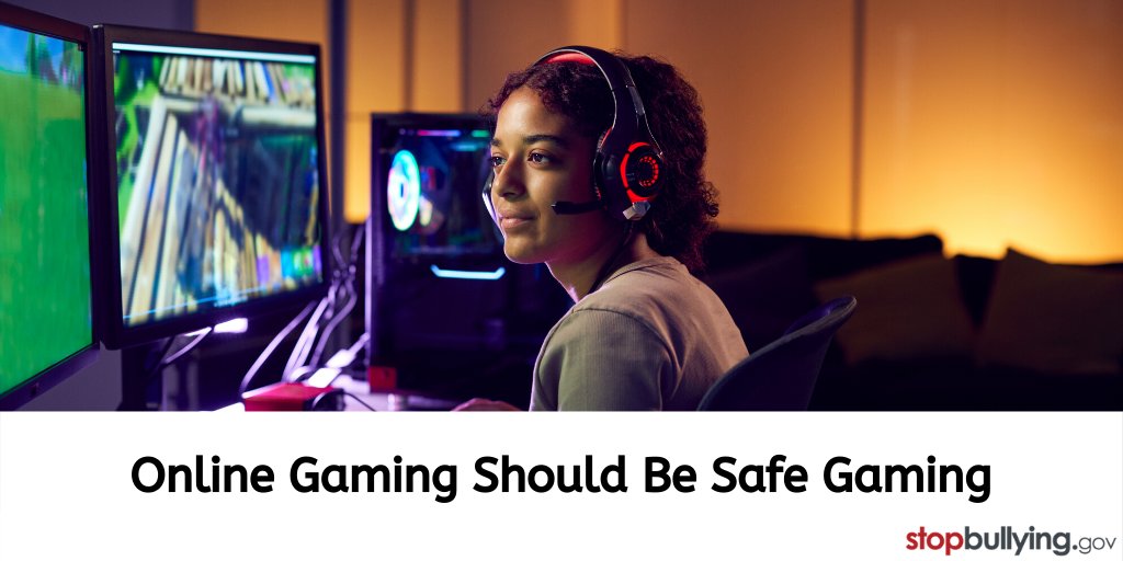 StopBullyingGov's tweet photo. If you experience cyberbullying when you play video games, gather evidence of what’s been said, and be sure to block the user. No one should be harassed while online. #StopBullying #CyberBullying
https://t.co/xtWHlZ5a55 https://t.co/tVrew2eK2d