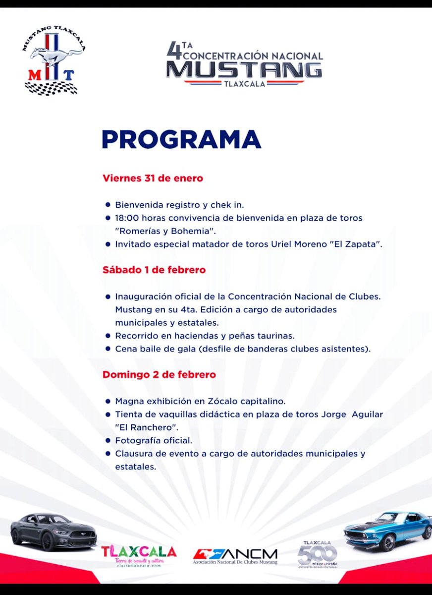 FNCM_Mx's tweet photo. Listos para la Tercer Concentración Nacional de Clubes Mustang #ANCM 
Registrate en:
https://t.co/nEc5BIRBty https://t.co/qRspUYhHEu