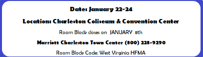 wv_hfma's tweet photo. Don't forget to book your room at the Marriott Charleston Town Center in Charleston, WV for the Winter Collaborative meeting! The room block is ending January 8th! Use room block code; West Virginia HFMA. #wvhfma #wintercollab https://t.co/NXjb60qNsq