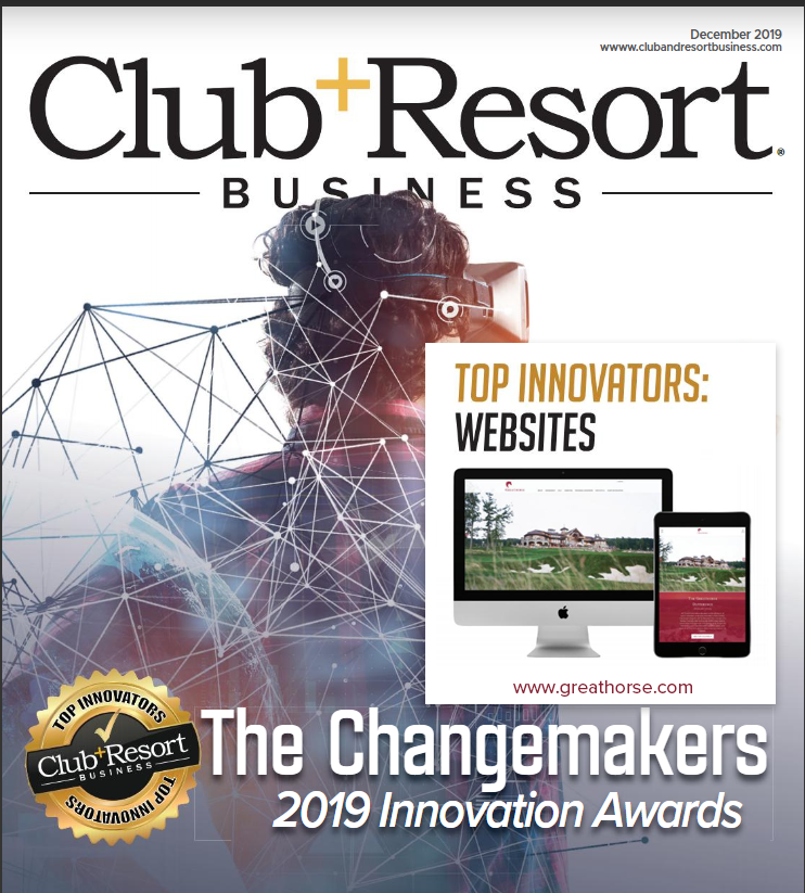 WildAppleGroup's tweet photo. Congratulations to our client,  @GreatHorseClub for receiving a top innovator award from Club+Resort Business magazine The Changemakers: 2019 Innovation Awards in the website category!  🏆https://t.co/2LJDYJUdM0 

https://t.co/2Du3BLnG8R
Club+Resort Business issuu, page 20 https://t.co/5DaTgORo1X