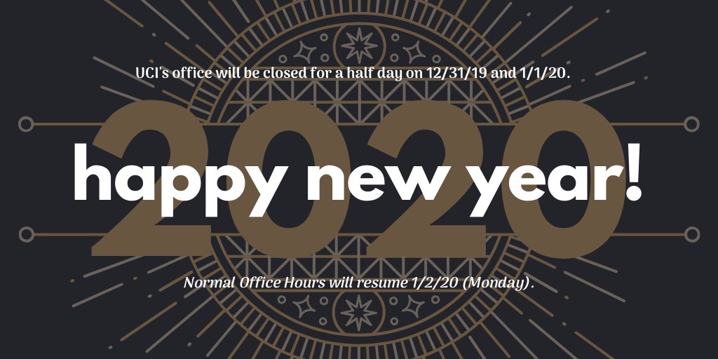 UCI wishes you a happy and prosperous New Year!