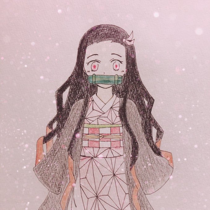 抹茶みみさんがTwitterに投稿した竈門禰豆子(鬼滅の刃)のイラスト。