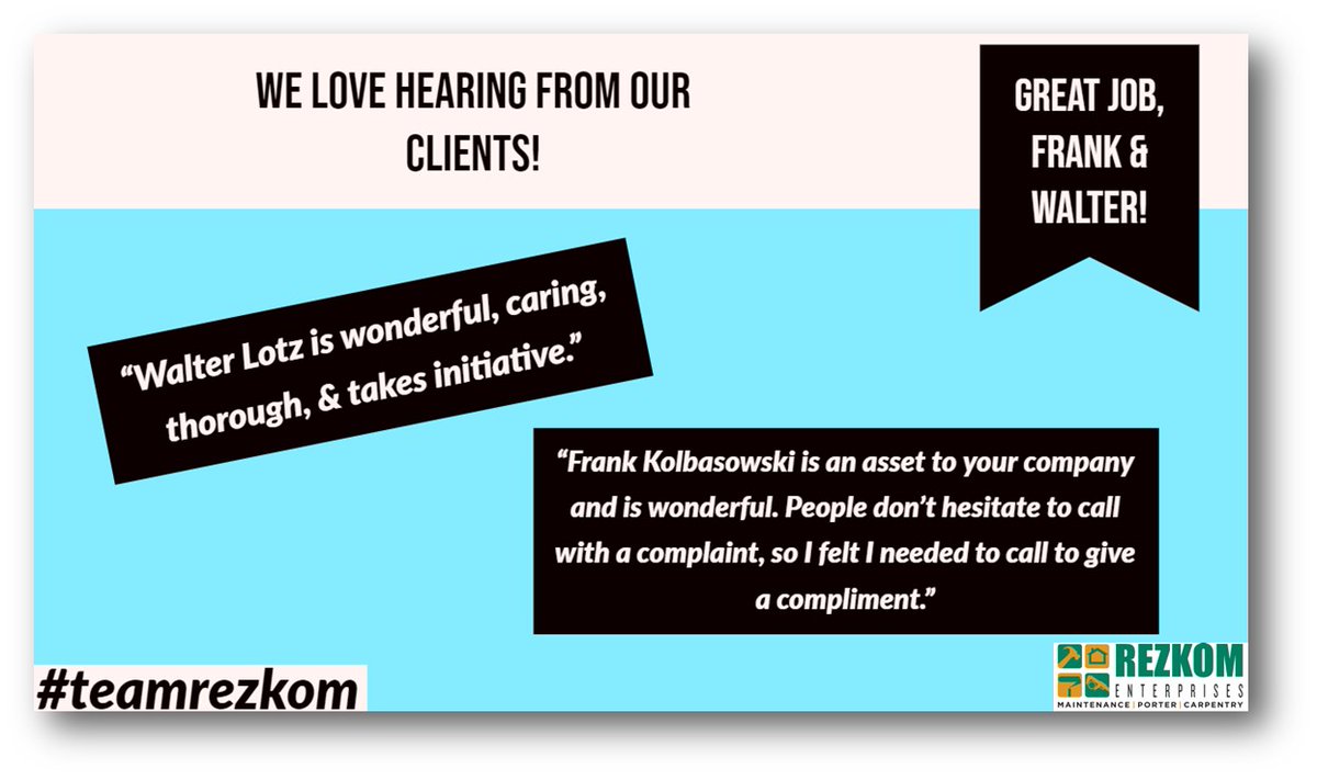 rezkom's tweet photo. #clientcompliments #customersatisfaction #striveforexcellence #thankyou #teamrezkom #rezkom https://t.co/GMvELtYfVc