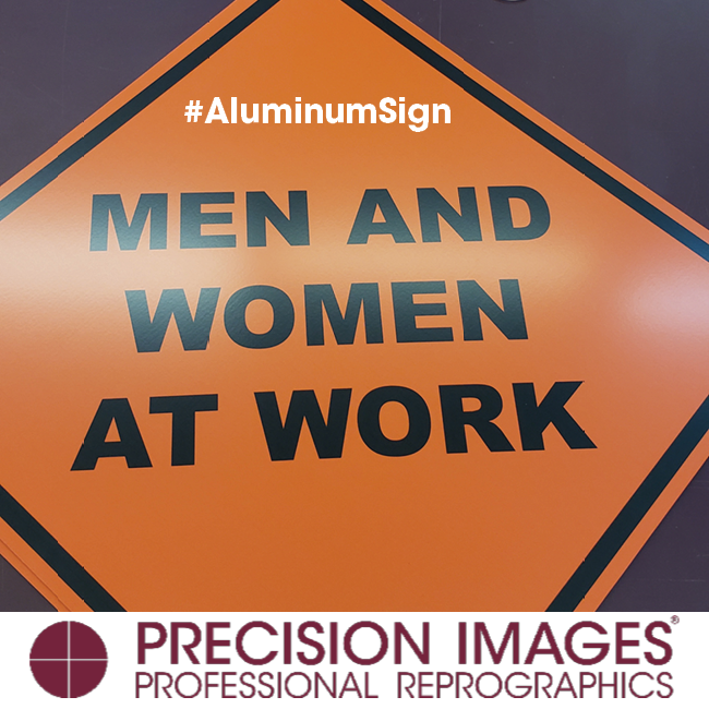 PrecisionImages's tweet photo. We made these signs just today -- Men and Women At Work - Orange and black printed on aluminum and then CNC routed to make the rounded edges. It's a beauty! #CNCRouting #AluminumSign #AluminumPrint #CommercialPrinting #SignMaking #RoadworkSign https://t.co/9RX44QdyVg