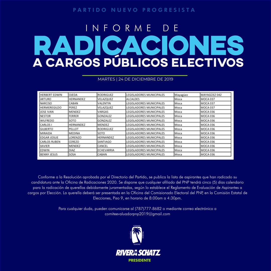 pnp_pr's tweet image. Informe de Radicaciones | Se dispone que cualquier afiliado del PNP tendrá 5 días calendario para la radicación de querellas debidamente juramentadas, según lo establece el Reglamento de Evaluación de Aspirantes a cargos por Elección. #OrdenyDirección #PNP2020
