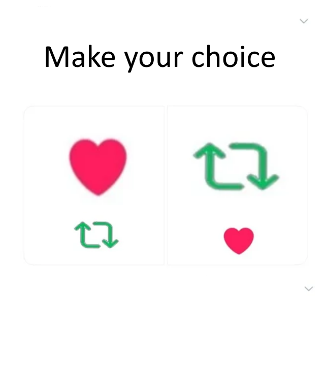 amanugai's tweet photo. How do you always react? Which do you love? Are you willing to betray your morals? Sacrifices must be made. Make your choice. #choose #Heart #Retweet #youcannotwin https://t.co/lYDCY1BJFK