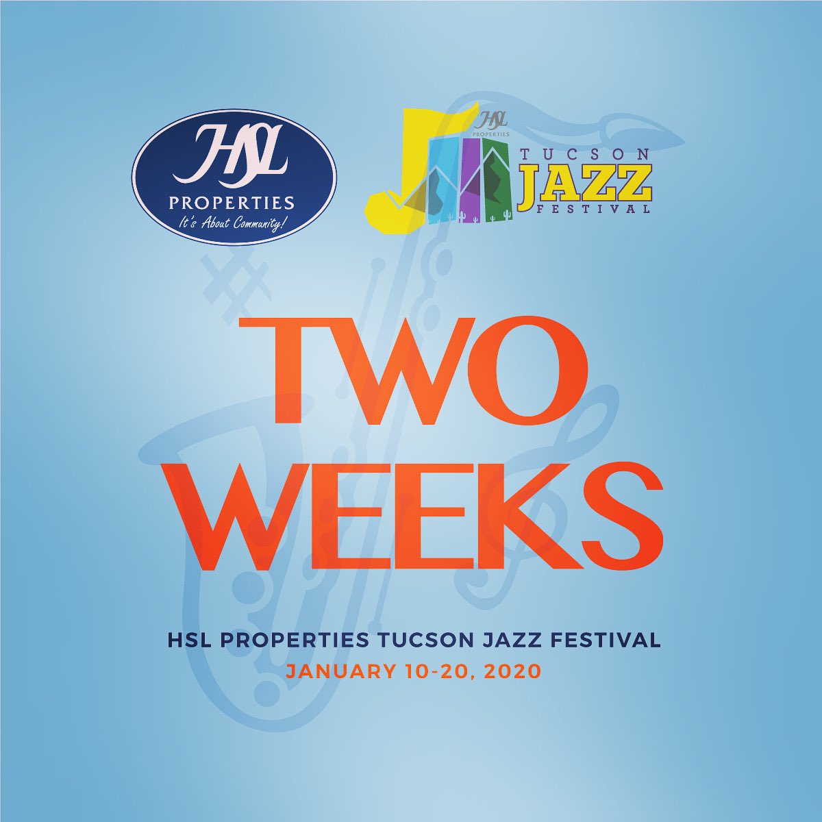 Can you believe #JazzInJanuary kicks off in just two weeks?! Thank you to our Presenting Partner <a href="/hslproperties/">HSL Properties</a> for bringing this incredible, annual Tucson community event to life! ⁣
⁣
#tucsonjazzfestival #tucson #tucsonaz #downtowntucson #visittucson #hslproperties