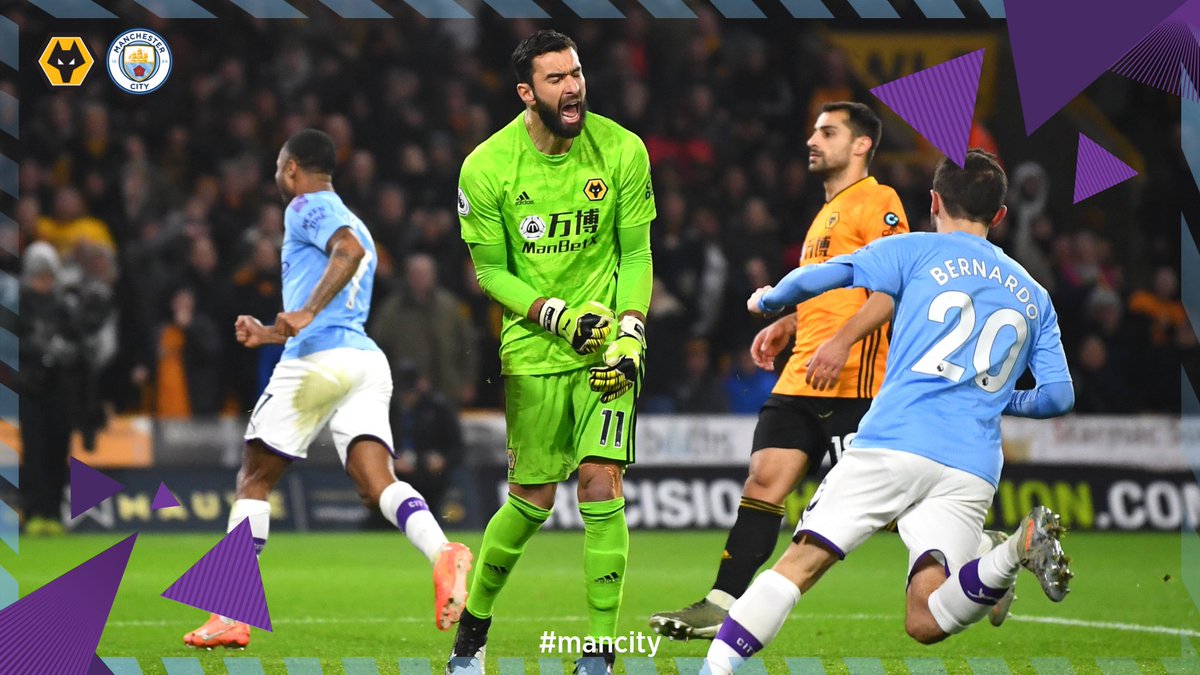 ManCity's tweet photo. "If you can keep your head when all about you are losing theirs..."

🐺 0-1 🔵 #WOLMCI #ManCity https://t.co/5VY9dsgXcK