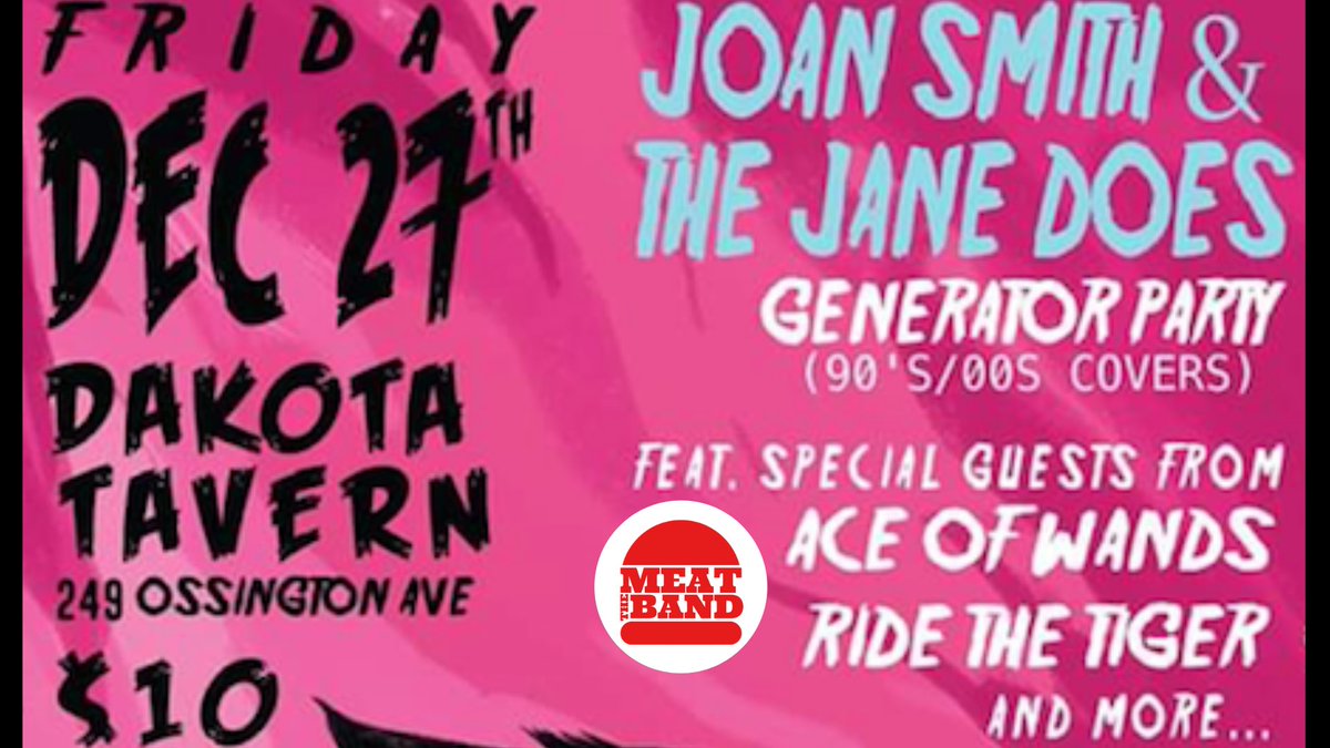 TONIGHT <a href="/thedakotatavern/">The Dakota Tavern</a> @joanersmith + <a href="/ridethe_tiger/">ridethetiger</a> + <a href="/aceofwandsband/">Ace of Wands</a> + 🍔🍔🍔 + 90's 00's party 💥BE THERE💥