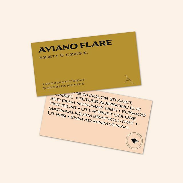 JanuaryMade's tweet image. 3/3 — Fangirling so hard when I was approached by @adobedesigners to create something for #AdobeFontFriday 😍 I wanted to show the Aviano Flare font in more context as it could be used for a branding exercise. The treatment shows off its versatility a… ift.tt/2SDk7a2