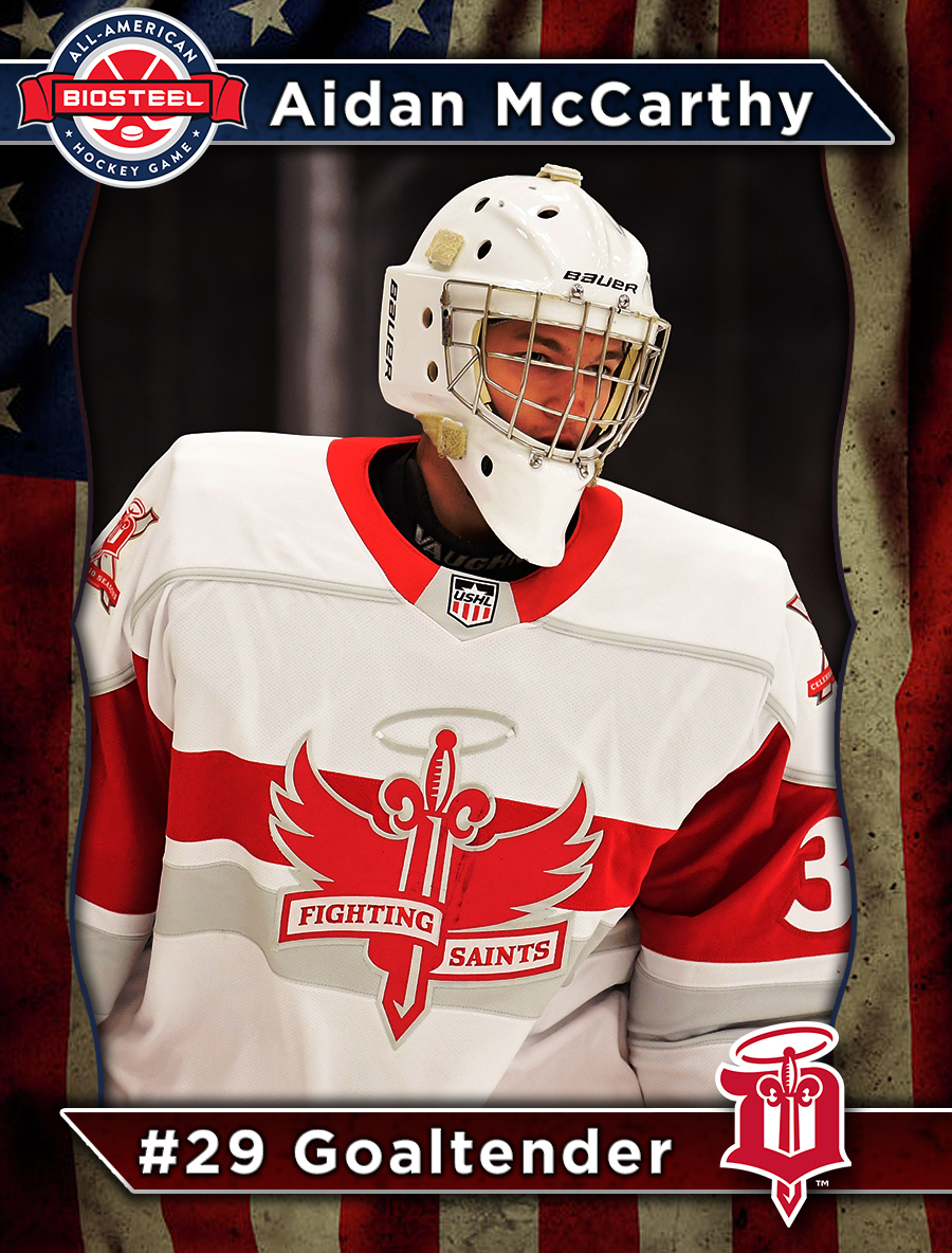 USHL's tweet photo. Aidan McCarthy
Goaltender
#29

Dubuque Fighting Saints (@fightingsaints) https://t.co/berah1Y21D