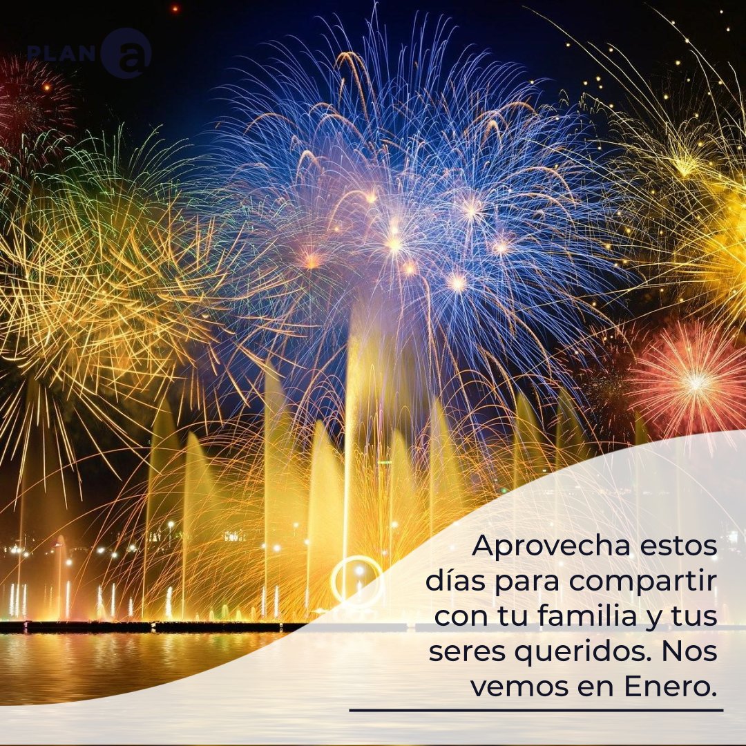 ClasesPlanA's tweet photo. El tiempo se ha vuelto muy importante en nuestras vidas. Aprovecha estas festividades y comparte con tu familia.

En Plan A nos despedimos por este año, pensando en Enero para ofrecerte una educación de calidad. ¡Feliz Año Nuevo! Clases Plan A, #UnaClasePorUnaClase @clasesplana https://t.co/TsjMKdr84L