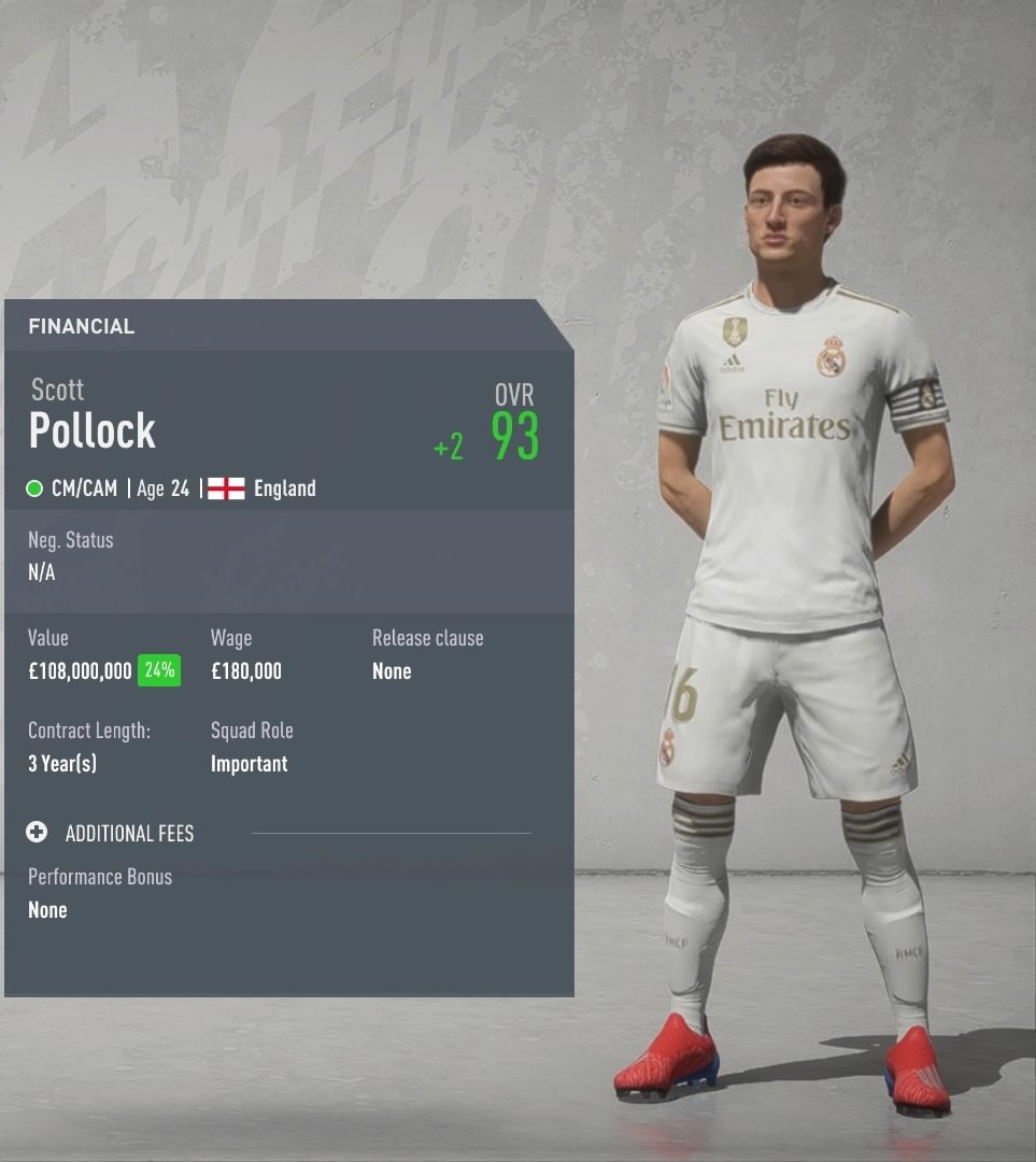 Fifacmtipsさんのツイート Scott Pollock To 99 Rated Fifa Career Mode I Tried This In Fifa 19 And I M Here With Another Try I Managed To Grow Pollock From A 51 Rated Player